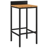 thumbnail of Décoshop26 - Lot de 2 tabourets de bar chaises hautes en résine tressée noir et bois d'acacia DEC029802