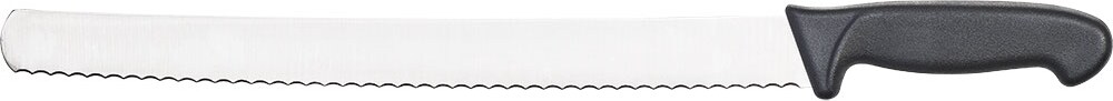 Konditormesser mit Wellenschliff, Griff schwarz, Klingenlänge 36 cm