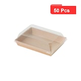 thumbnail of ECOLOMIQUE - 50 Pcs - Barquette sushi carton kraft brun - 153x102 mm, Hauteur: 25 mm, avec couvercle PET - ECO210SUPAP150K