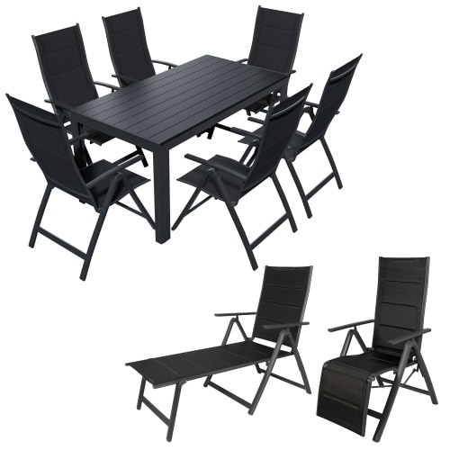 Alu Gartensitzgruppe Gartenmöbel Set Gartenset Sitzgruppe Essgruppe 9-teilig