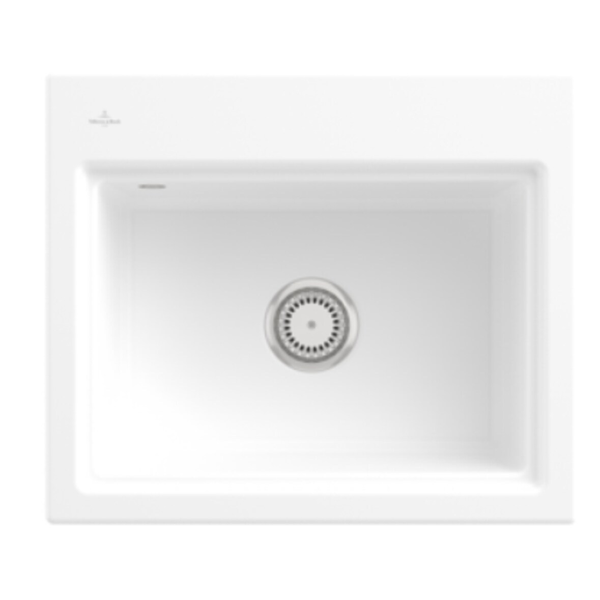 Villeroy&Boch Rechteckiges Spülbecken, Keramikspüle Subway Style 60 S Weiß Alpin 60x51cm, Unterschrankbreite 60cm