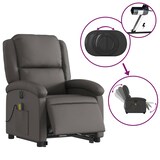 thumbnail of vidaXL Massagesessel mit Aufstehhilfe Elektrisch Grau Echtleder