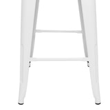 thumbnail of Lot de 4 tabourets de bar en métal blanc mat style industriel - Hauteur 66 cm