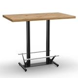thumbnail of Premium Gastro Stehtisch 110x60 cm | Eiche Artisan | mit Edelstahl Fußrasten