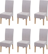 thumbnail of 6er-Set Esszimmerstuhl gepolstert | HxBxT 100x44x56cm | Sitzhöhe 48cm | Stoff/Textil MVG-zertifiziert | Creme Beige | helle Beine | Küchenstuhl Stuhl