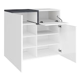 thumbnail of Dmora Schuhschrank Ryan, Mehrzweckschrank mit 2 Türen und 1 Klapptür, Eingangsschuhregal, 100% Made in Italy, 80x40h80 cm, Hochglanzweiß und Schiefer