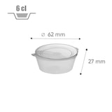 thumbnail of Pot à sauce de 60 ml en plastique PP avec couvercle à charnière par 1000