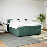 thumbnail of vidaXL Boxspringbett mit Matratze Dunkelgrün 200x200 cm Samt