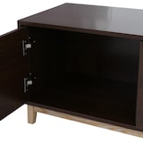 thumbnail of Sitzbank HWC-P54, Garderoben-Bank Schuhregal Schuhablage, MDF Melamin Wasserhyazinthefront 45x100x42cm ~ Walnuss-Optik