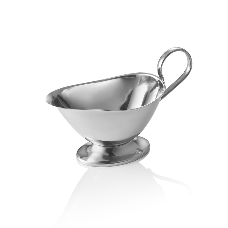 10x Sauciere silber, 400 ml, 22 x 10 x 13 cm, Chromnickelstahl 18/8