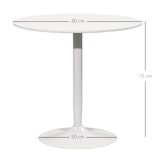thumbnail of HOMCOM mesa de comedor redonda mesa de cocina moderna para 2 personas con base de acero y almohadilla antideslizante para salón Ø80x75 cm blanco