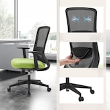 thumbnail of Bürostuhl / Drehstuhl SEDITO Sitz Stoff / Rücken Netzstoff schwarz / grün hjh OFFICE