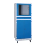 thumbnail of PROREGAL Industrie-PC-Schrank BEAR auf Rollen | HxBxT 170x68x60cm | Grau-Blau