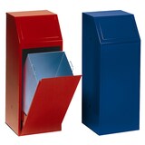 thumbnail of PROREGAL Robuster Wertstoffsammler mit Einwurfklappe selbstschließend | 68 Liter, HxBxT 100x40x40cm | Verzinkter Stahl | Blau | Mülleimer Abfalleimer