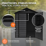 thumbnail of ECD Germany Gartenhaus Kunststoff mit Boden, Gerätehaus wetterfest 5m³ 151x182x220 cm Dunkelgrau Geräteschuppen Gartenschuppen Outdoor Aufbewahrung