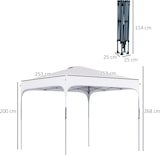 thumbnail of Carpa plegable 2,5x2,5x2,7 m cenador de jardín emergente con altura ajustable anti-UV impermeable 4 bolsas de arena y bolsa de transporte blanco