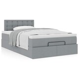thumbnail of vidaXL Ottoman-Bett mit Matratze Hellgrau 120x200 cm Stoff