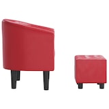thumbnail of vidaXL Clubsessel mit Fußhocker Rot Kunstleder