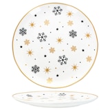 thumbnail of 6x Stars schwarz & gold Speiseteller Steingut 6 Personen Essteller Weihnachten