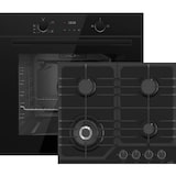 thumbnail of GaslineGB850-FIB  Einbau Gasherdset Autark mit Einbaubackofen Gasherd Umluft 69 Liter mit Gaskochfeld 60cm Schwarz Glaskeramik mit 4 Brennern