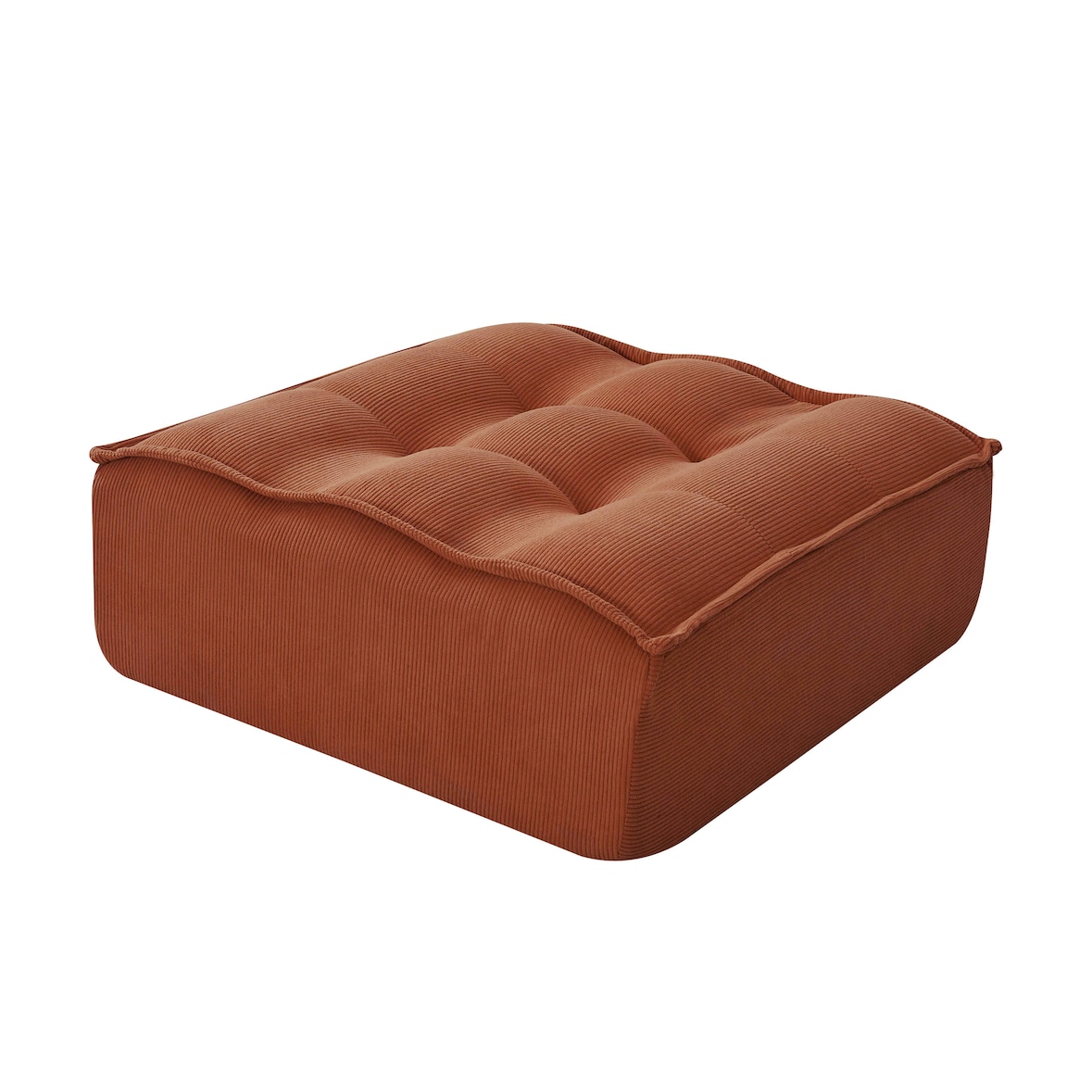Pouf in tessuto 80 x 75 x 32 cm terracotta