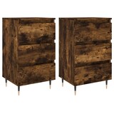 thumbnail of Tables de chevet 2 pcs chêne fumé 40x35x69 cm bois ingénierie – Modèle Ligne Droite