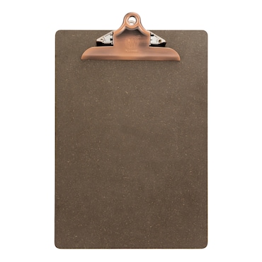 Securit® Porte-menu en bois avec clip - Clip en acier inoxydable - A4. Clip marron, presse-papiers gris.