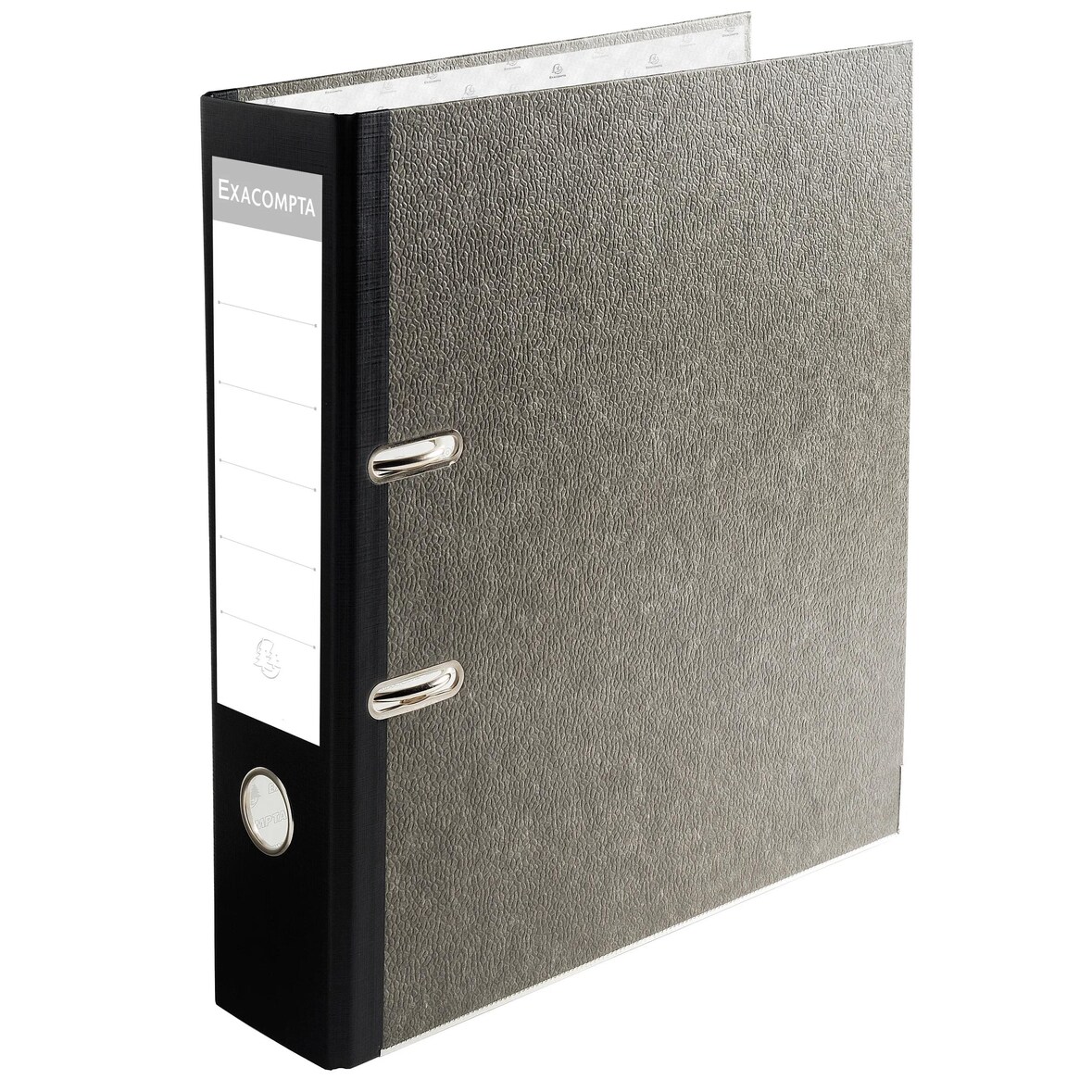 Exacompta - Réf. 53681E - Carton de 10 classeurs à levier marbré gris - Dos 80mm - Mécanique 80mm - 32 x 30 x 8 cm - A4 Maxi - Gris-dos noir