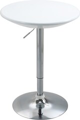thumbnail of Höhenverstellbarer Bartisch Metall Weiß Ø61x76-97 cm, 360° drehbare Tischplatte