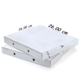 thumbnail of VASOMADRID S.L., Caja pizza blanca, 26x26x3.5 cm, Paquete de 100 uds, ref. h26b