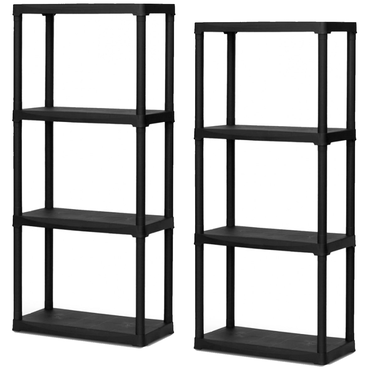 ArtPlast - Set di 2 scaffali modulari con 4 altezze in polipropilene 60x30x133 cm in colore nero - Collezione Tempo