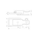 thumbnail of Fermeture à levier avec crochet, acier, H.70mm, zingué - THIRARD