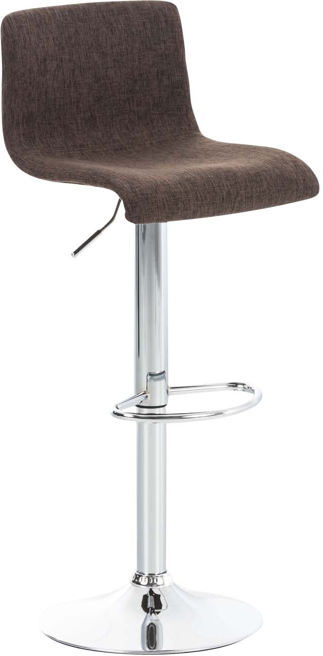 CHEFGASTRO Barhocker MAUI Stoff Chrom HxBxT 84x39x36cm Stoff Braun Barstuhl