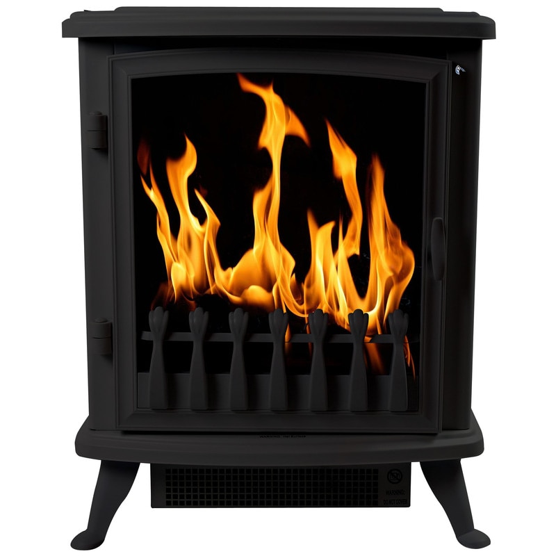 Chemin'Arte Chimenea eléctrica de pie Foyer Fire Glass Negra 55 cm con efecto de llamas 3D - 139