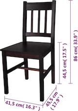 thumbnail of Décoshop26 - Set aus 2 Esszimmerstühlen im rustikalen Design aus dunkelbraunem Holz DEC025540