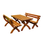 thumbnail of METRO PROFESSIONAL Bierzeltgarnitur Rainbach 3-tlg., Kiefernholz, 2 Bierbänke 180 x 62 cm, 1 Biertisch 180 x 80 cm, braun