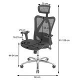 thumbnail of Bureaustoel HWC-J87, bureaustoel, ergonomisch verstelbare armleuning, 150 kg belastbaar ~ zwarte hoes, zwart frame