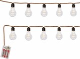 thumbnail of LED Lichterkette  Juteseil mit 10 Glühbirnen: maritime Deko 2,25m Timer Batterie