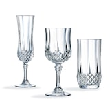 thumbnail of Ensemble 18 pièces, verres à pied et verres à eau Longchamp - Cristal d'Arques