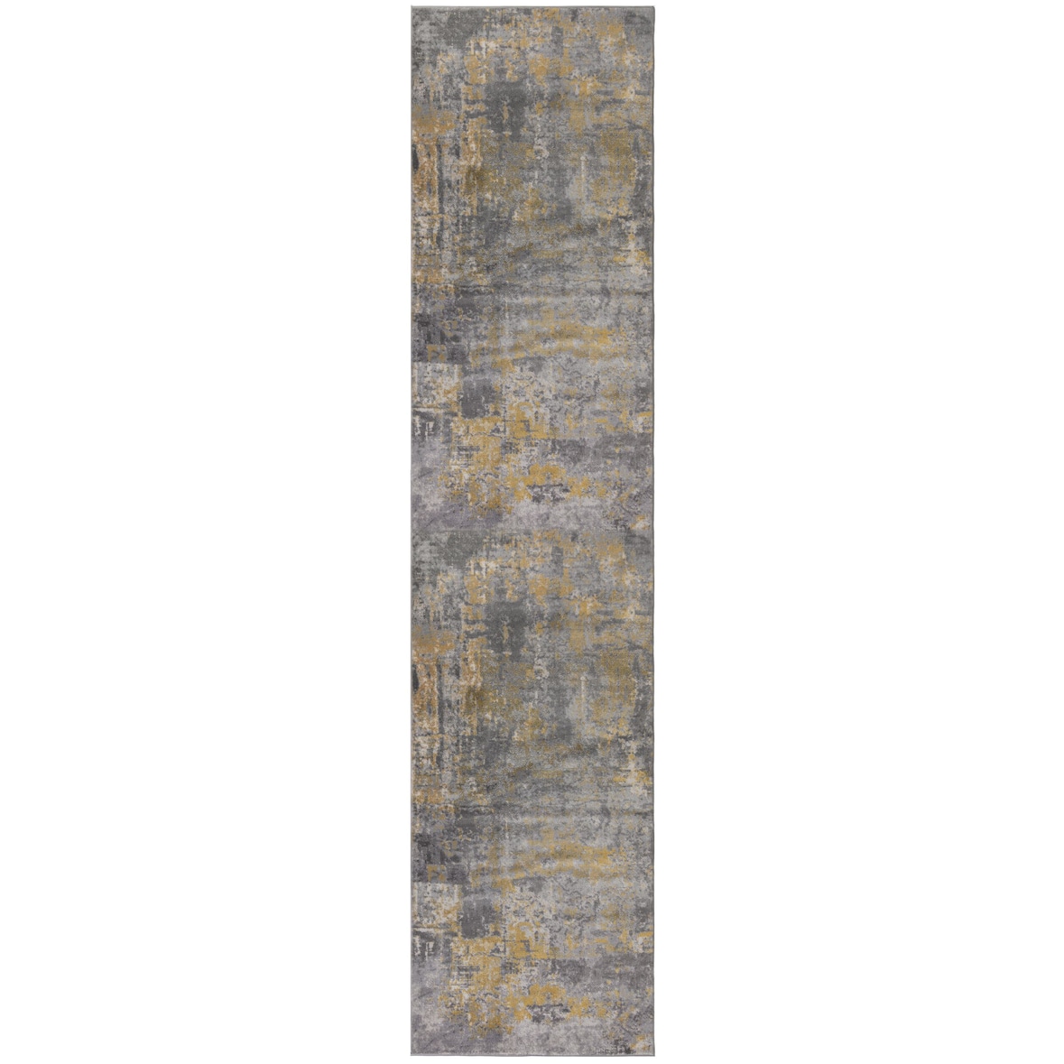 `Dee` Abstrakte Kunst-Teppiche in Premium-Qualität. Farbe: Gelb-Grau, 80x300 cm | Kadima Design