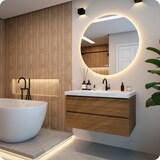 thumbnail of Mirlux Badkamerspiegel met LED Verlichting & Verwarming – Wandspiegel Rond – Anti Condens Douchespiegel - 100CM