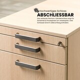 thumbnail of bümö Rollcontainer mit Hängeregistratur, Container abschließbar aus Holz in Ahorn - Rollwagen für's Büro mit Hängeregister als Schreibtisch