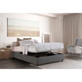 thumbnail of Dmora Doppelbett Gioia, Containerbett mit Stoffbespannung, 100% Made in Italy, Frontöffnung, mit Matratze Cm 140x200 enthalten, Grau