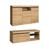 thumbnail of Set Naturale woonkamer eetkamer, bijzetmeubelen, buffet-TV-meubel 120cm eik zwart nordic - SETNAT120