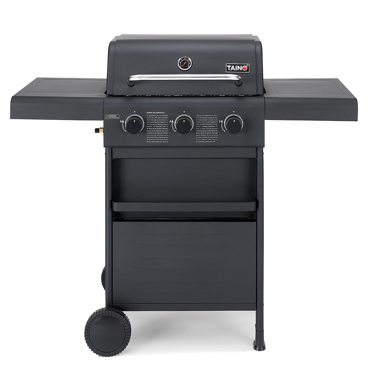 TAINO COMPACT 3+0 Gasgrill Grillwagen platzsparend Griller Gas Grill BBQ schwarz