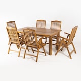 thumbnail of Conjunto de jardim. Mesa extensível de 180/240 cm de comprimento e 6 cadeiras reclináveis de madeira de teca de grau A