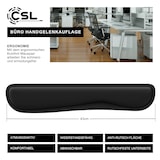 thumbnail of CSL Handgelenkauflage Tastatur Keyboard - Handballenauflage Handgelenkschoner - Maus und Tastatur - ergonomische Haltung - 43 cm - atmungsaktiv