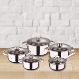 thumbnail of BERGNER - Set di pentole Cassel in acciaio inox da 12 pezzi, adatto ai piani cottura a induzione, con 3 teglie rotonde Ø12/Ø18/Ø22cm