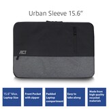thumbnail of ACT AC8545 Laptop Sleeve | 15,6 Inch | Urban-serie | Zwart/Grijs