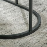 thumbnail of 2er-Set Couchtische aus Stahl und MDF in Schwarz, stapelbar, Marmoroptik, Ø50 x 50,5 cm und 60 x 36 x 43,5 cm